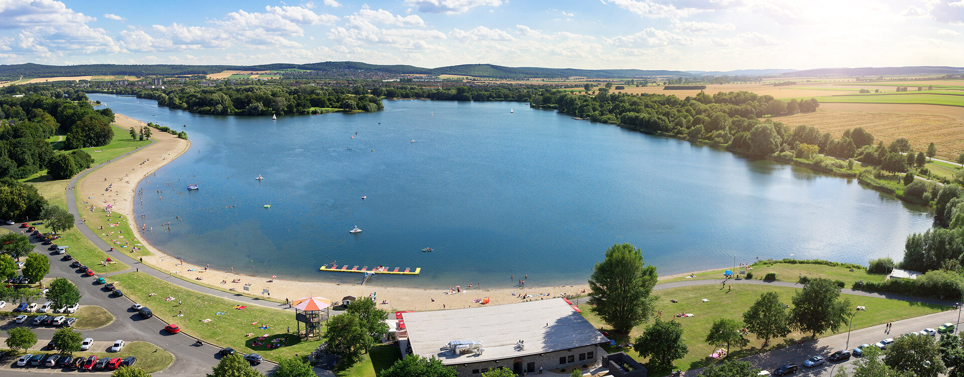 Blick auf den Salzgittersee aus der Vogelperpektive